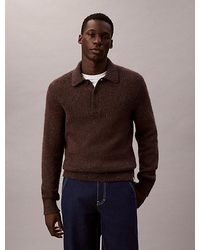 Calvin Klein - Jeans Wool Blend Relaxed Polo Jumper - Lyst