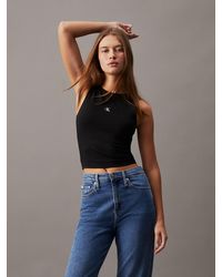 Calvin Klein - Milano Jersey Cut Out Top - Lyst