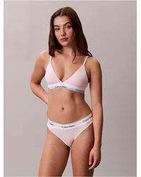Calvin Klein - Lightly Lined Triangle Bralette Icon Cotton Modal - Lyst