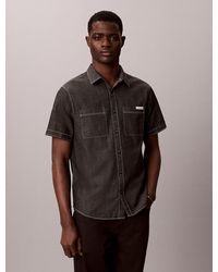 Calvin Klein - Cotton Chambray Short Sleeve Shirt - Lyst