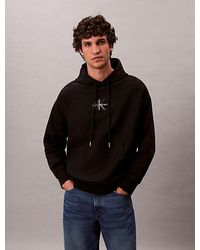 Calvin Klein - Sudadera de felpa de gran calidad con capucha y logo monograma - Lyst