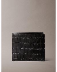 Calvin Klein - Croc Embossed Billfold Coin Wallet - Lyst