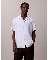 Calvin Klein - Klassiek Button-Down Overhemd Van Linnenmix - Lyst