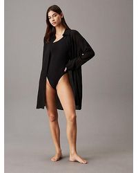 Calvin Klein - Strand-Blusenkleid Aus Weichem Krepp - Lyst