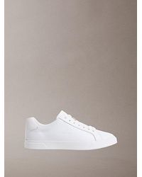 Calvin Klein - Leather Signature Logo Trainers - Lyst