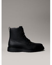 Calvin Klein - Botas de piel curtida con cordones y cremallera - Lyst