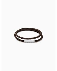 Bulova Men's Brown Leather Double-Wrap Bracelet - Model J97B003L, Stainless Steel Clasp