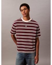Calvin Klein - Stripe Jersey Relaxed Tee - Lyst