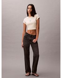 Calvin Klein - Jeans Slim Ribbed Stripe T-Shirt - Lyst