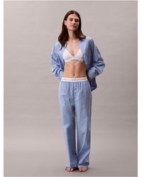 Calvin Klein - Cotton Poplin Logo Pyjama Pants - Lyst