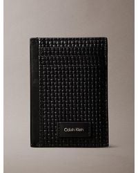 Calvin Klein - Embossed Woven Card Case - Lyst
