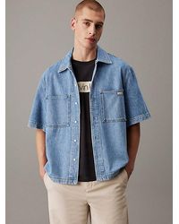 Calvin Klein - Relaxed Denim Overhemd Met Korte Mouwen - Lyst