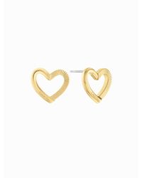 Calvin Klein Minimalistic Hearts Stud Earrings - Metallic