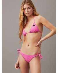 Calvin Klein - Partes de abajo de bikini con lazadas - CK Monogram Texture - Lyst