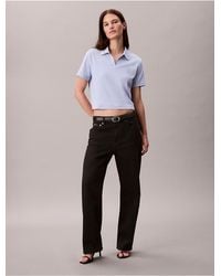 Calvin Klein - Calvin Klein Cotton Contour Rib Polo Tee - Lyst