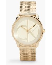 Calvin Klein - Monogram Logo Mesh Bracelet Watch - Lyst