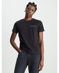 Calvin Klein - Slim Organic Cotton Logo T-shirt - - Black - Men - Xxs - Lyst