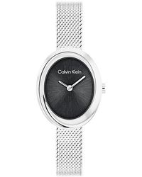 Calvin Klein - 's Twisted Bezel Stainless Steel Watch – 24 Mm Oval - Lyst