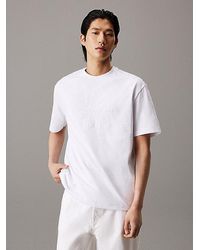 Calvin Klein - Schweres T-Shirt mit relaxter Passform und farblich passendem Monogramm-Logo - Lyst
