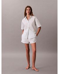 Calvin Klein - Shorts Pyjama Set Cotton Poplin - Lyst