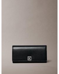 Calvin Klein - Monogram Logo Emblem Leather Bifold Wallet - Lyst
