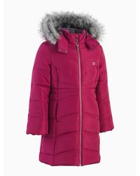 calvin klein big girls belted puffer jacket