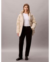 Calvin Klein - Logo Belt Hooded Puffer Jacket - Lyst