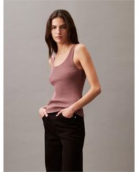 Calvin Klein - Smooth Cotton Rib Sweater Tank Top - Lyst