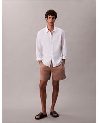 Calvin Klein - Linen Cotton Pull-On Shorts - Lyst
