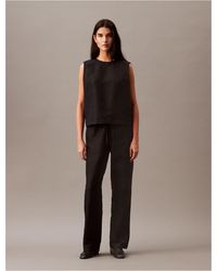 Calvin Klein - Casual Linen Blend Pull-on Pants - Lyst