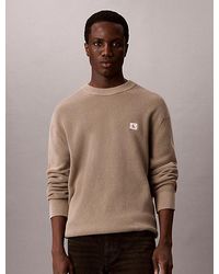 Calvin Klein - Jeans Woven Monologo Crewneck Sweater - Lyst