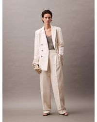 Calvin Klein - Linen Blend Double Breasted Blazer - Lyst