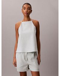Calvin Klein - Jeans Linen Blend Cami Top - Lyst