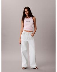 Calvin Klein - Slim Ribbed Cotton Tank Top - Lyst