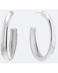Calvin Klein - Jeans Sculpted Large Hoop Earrings - Lyst