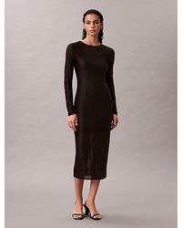 Calvin Klein - Jeans Allover Emblem Logo Lace Maxi Dress - Lyst
