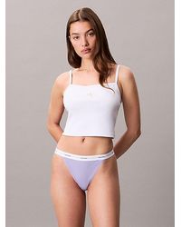 Calvin Klein - High Leg Tanga Cotton Stretch Rib - Lyst