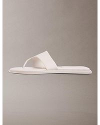 Calvin Klein - Carla Leather Square Toe Thong Sandals - Lyst