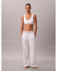 Calvin Klein - Logo-Pyjama-Hose Aus Baumwoll-Popeline - Lyst