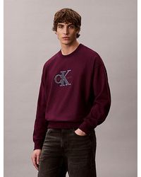 Calvin Klein - Jeans Relaxed Fleece Monologo Sweatshirt - Lyst