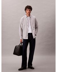 Calvin Klein - Gestreept Oxford Klassiek Button-Down Overhemd - Lyst
