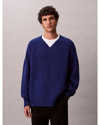 Calvin Klein - Trui Met V-Hals Van Wolmix - Lyst
