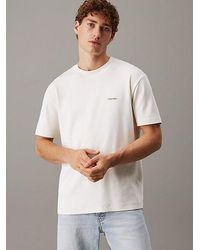 Calvin Klein - T-Shirt Mit Badge Aus Stretch-Baumwolle - Lyst