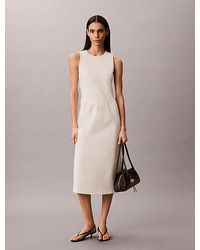 Calvin Klein - Fit And Flare Sleeveless Midi Dress - Lyst