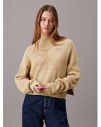 Calvin Klein - Jersey de canalé de algodón con monograma - Lyst