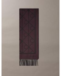 Calvin Klein - Soft Two-Tone Emblem Logo Scarf - Lyst