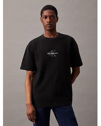 Calvin Klein - Relaxed Wafel-t-shirt Met Monogram - Lyst