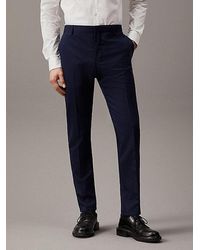 Calvin Klein - Pantalones de traje slim de lana el�stica - Lyst