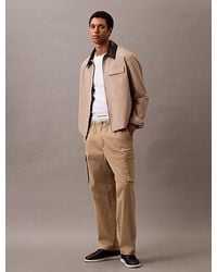 Calvin Klein - Katoenen Stretch Cargo Broek Met Rechte Pasvorm - Lyst