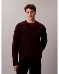 Calvin Klein - Boiled Merino Wool V-Neck Jumper - Lyst